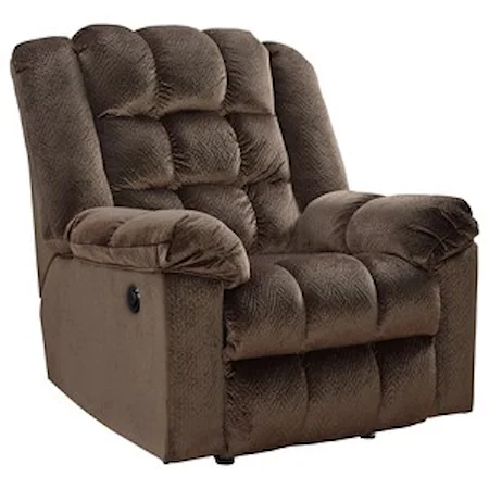 Casual Biscuit Tufted Rocker Recliner with Power