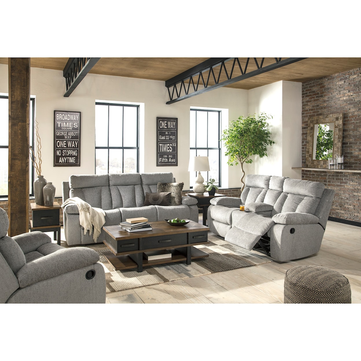 Signature Design by Ashley Furniture Mitchiner Reclining Living Room Group