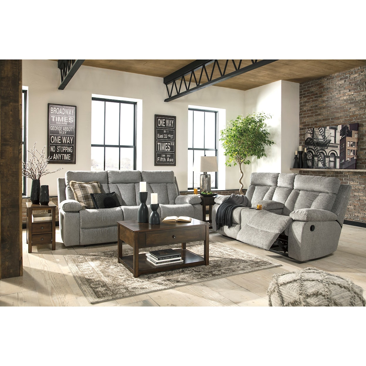 Ashley Signature Design Mitchiner Reclining Living Room Group