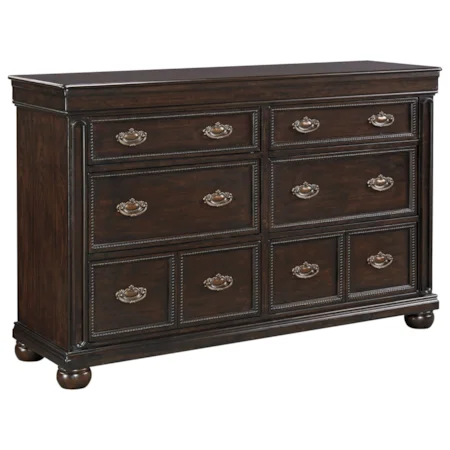 Traditional Dresser in Cherry Finish