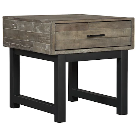 Industrial Square End Table