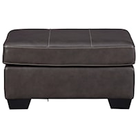 Contemporary Leather Match Ottoman
