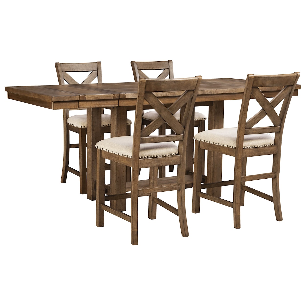 Signature Moriville 5-Piece Rectangular Ext Counter Table Set