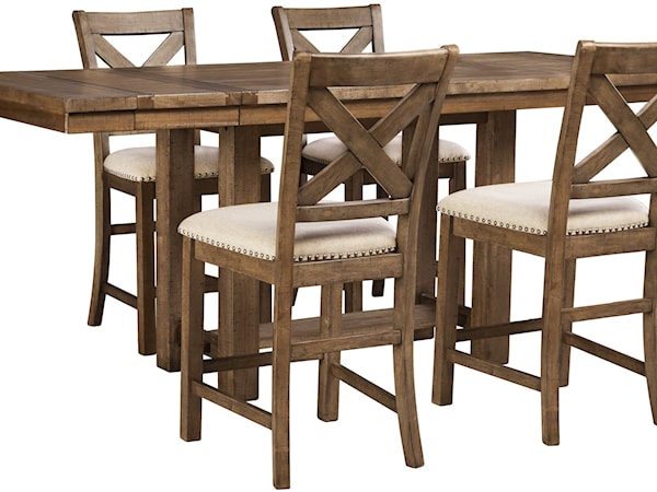 5-Piece Rectangular Ext Counter Table Set