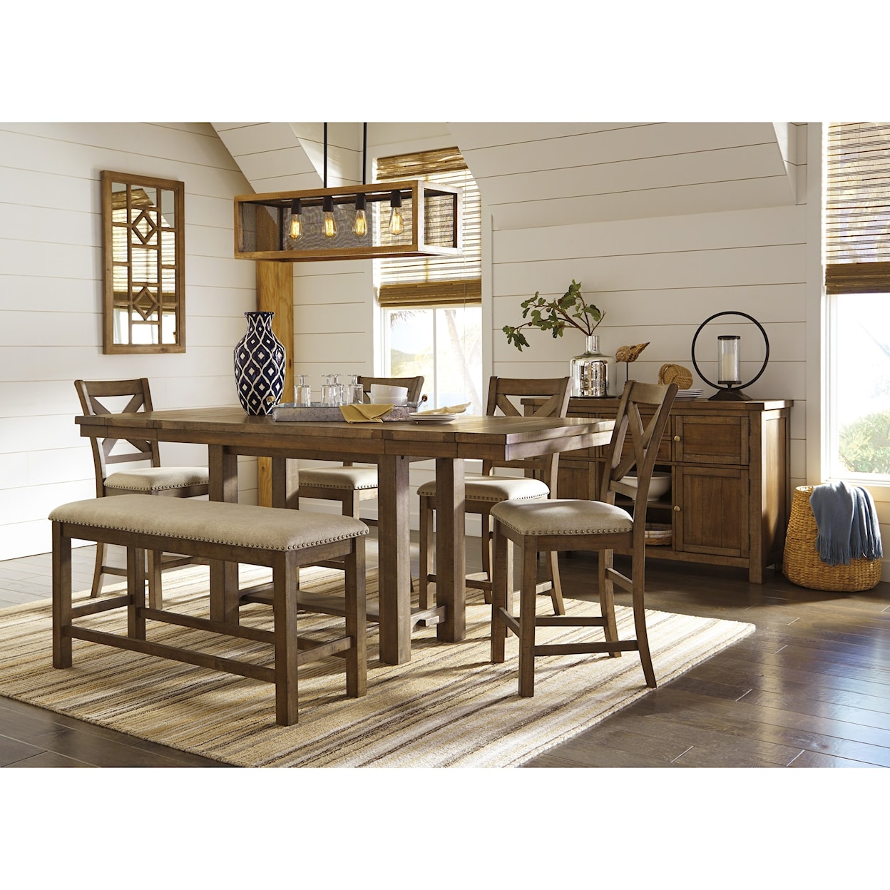 Ashley Moriville Rect. Dining Room Counter Extension Table