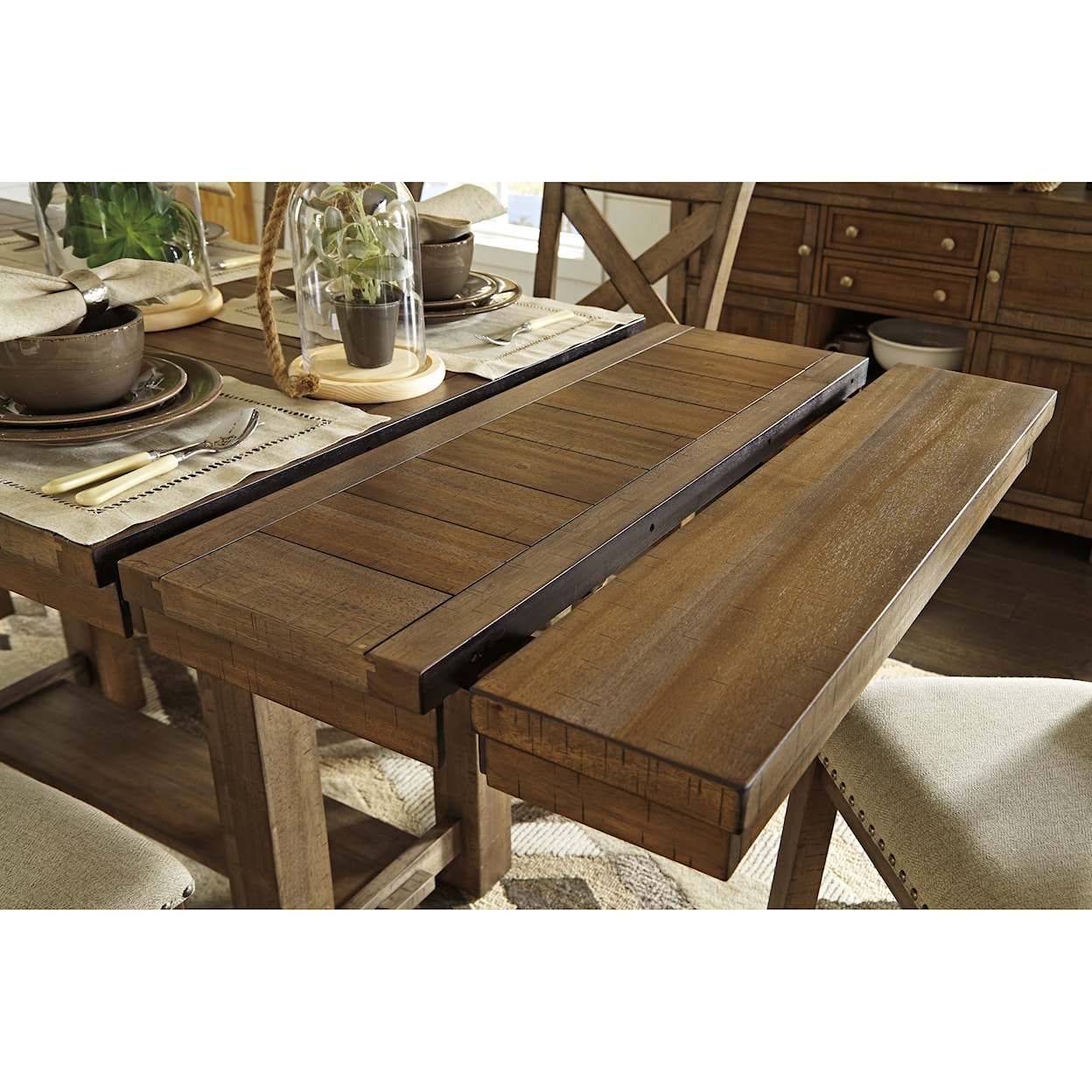Signature Moriville Rect. Dining Room Counter Extension Table