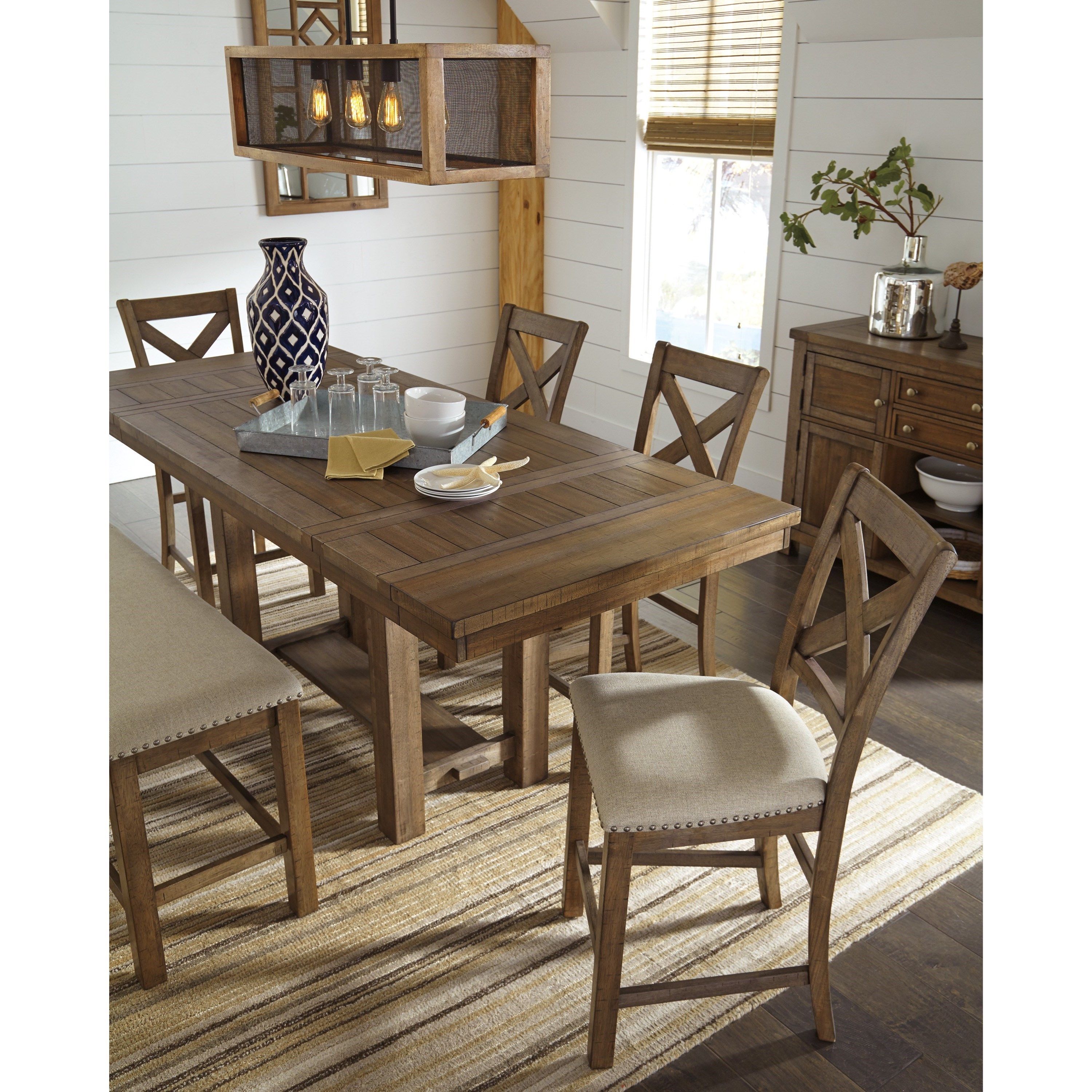 Moriville counter height cheap dining extension table