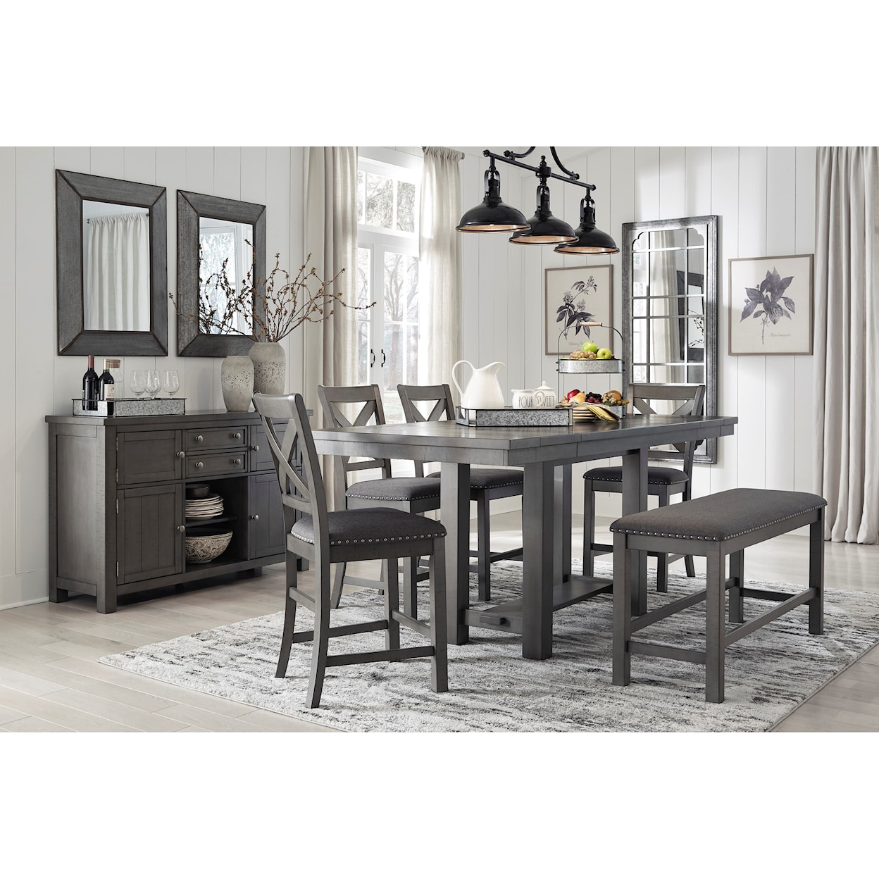 Ashley Furniture Signature Design Myshanna Counter Height Dining Extension Table