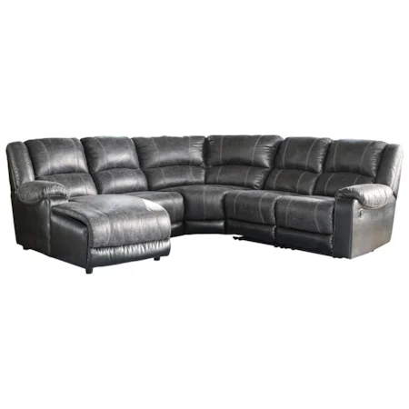 Faux Leather Reclining Sectional with Chaise