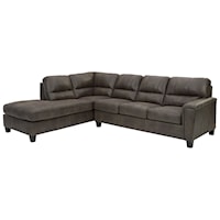 Faux Leather 2-Piece Sectional w/ Left Chaise & Sleeper