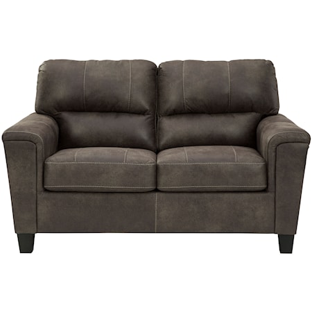 Faux Leather Loveseat