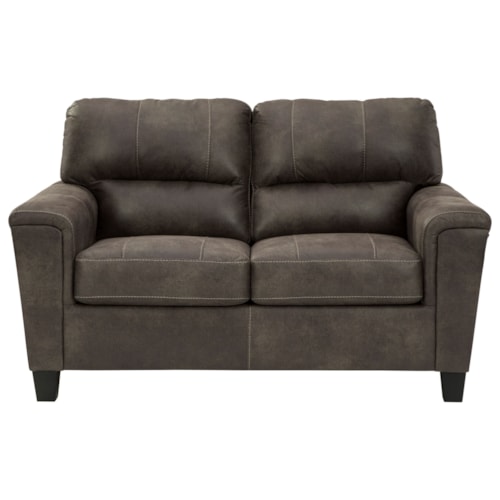 Faux Leather Loveseat