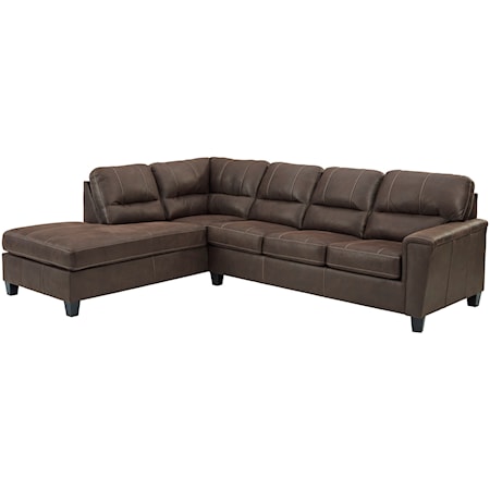 Faux Leather 2-Piece Sectional w/ Left Chaise & Sleeper