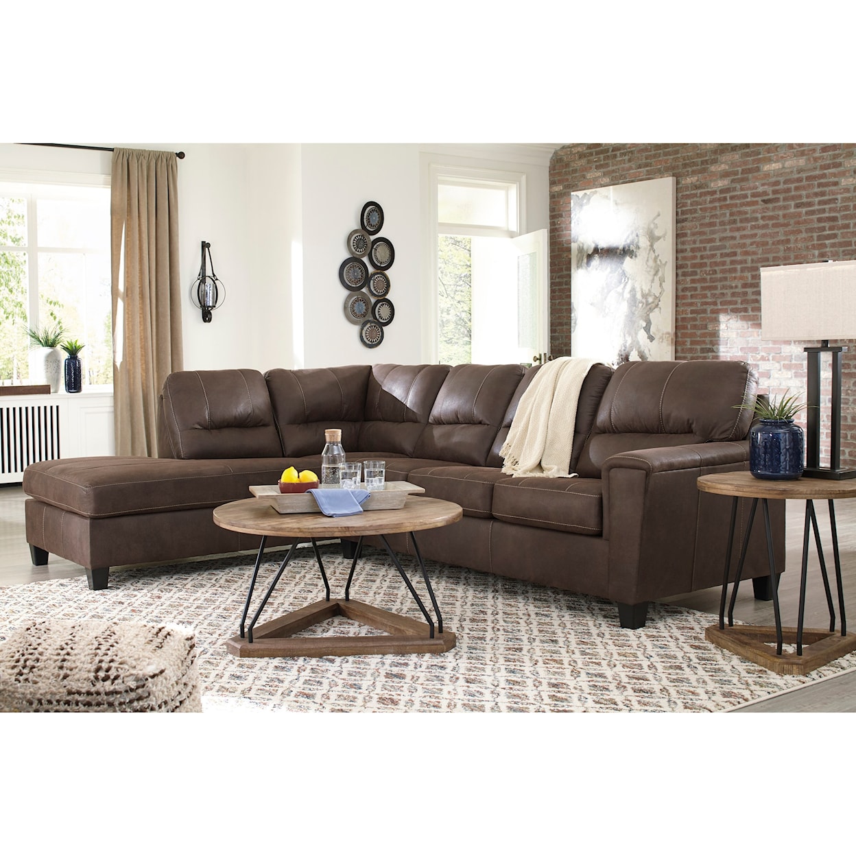 Benchcraft Navi 2-Piece Sectional w/ Left Chaise & Sleeper