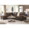 Signature Nash Chestnut 2-Piece Sectional w/ Left Chaise & Sleeper