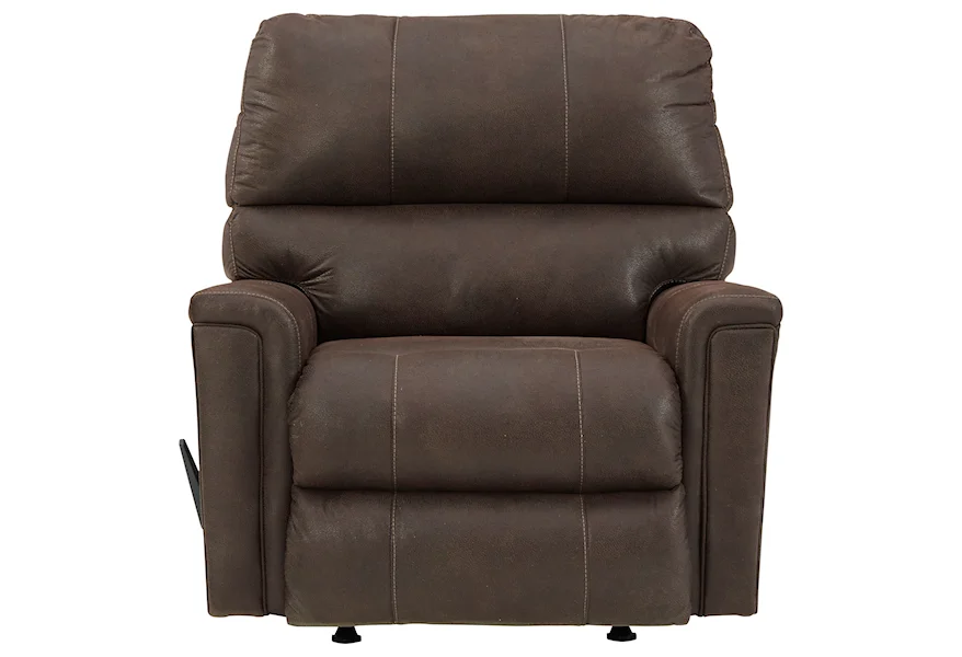 West Valley Brown Leather Glider Recliner - Rooms To Go
