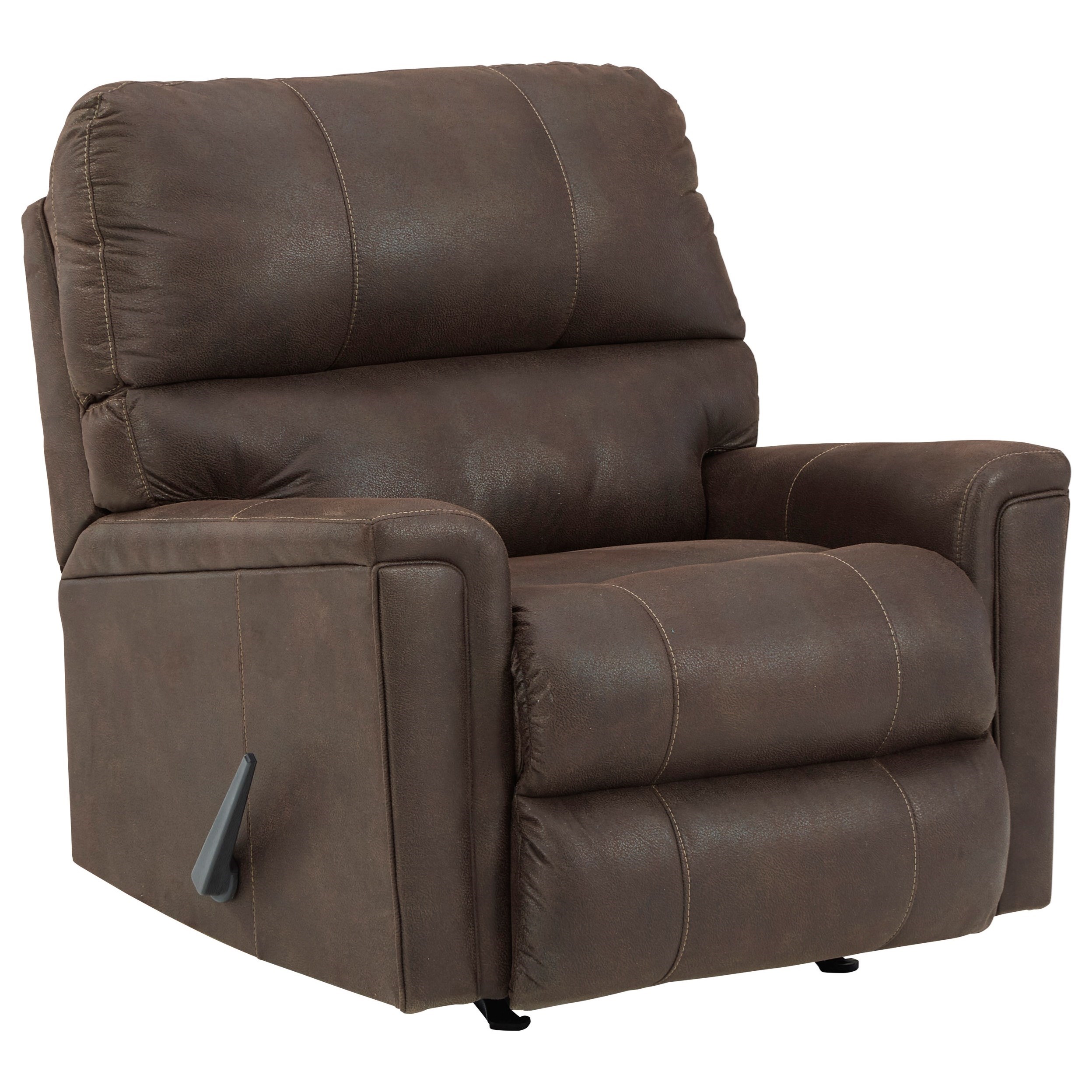 Signature Nash Chestnut Faux Leather Rocker Recliner Walker s