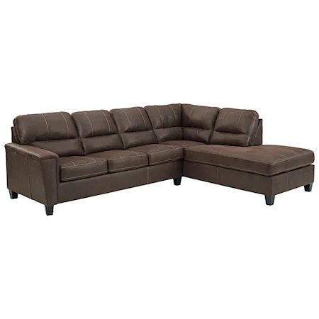 Faux Leather 2-Piece Sectional with Right Chaise