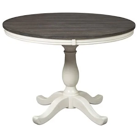 Farmhouse Two-Tone Round Dining Room Table