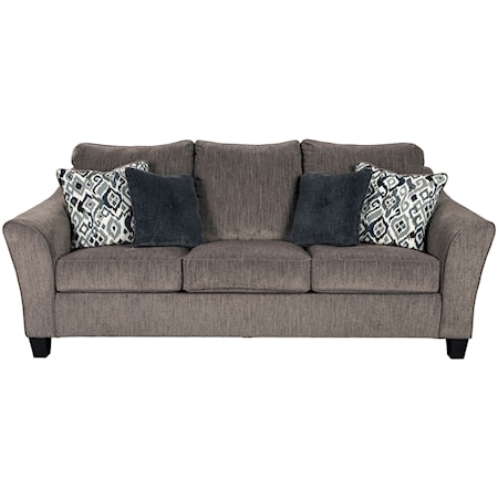 Transitional Sofa with Flared Arm