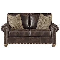 Traditional Loveseat with Nailhead Trim 