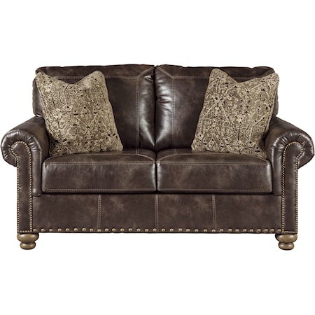 Traditional Loveseat with Nailhead Trim 