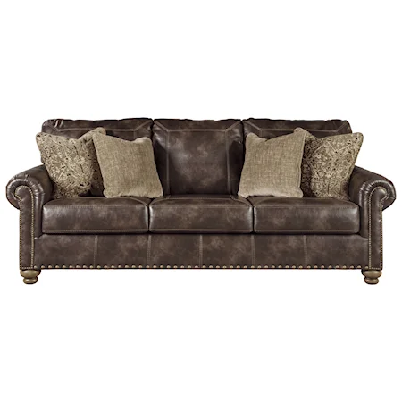 Traditional Queen Sofa Sleeper with Nailhead Trim