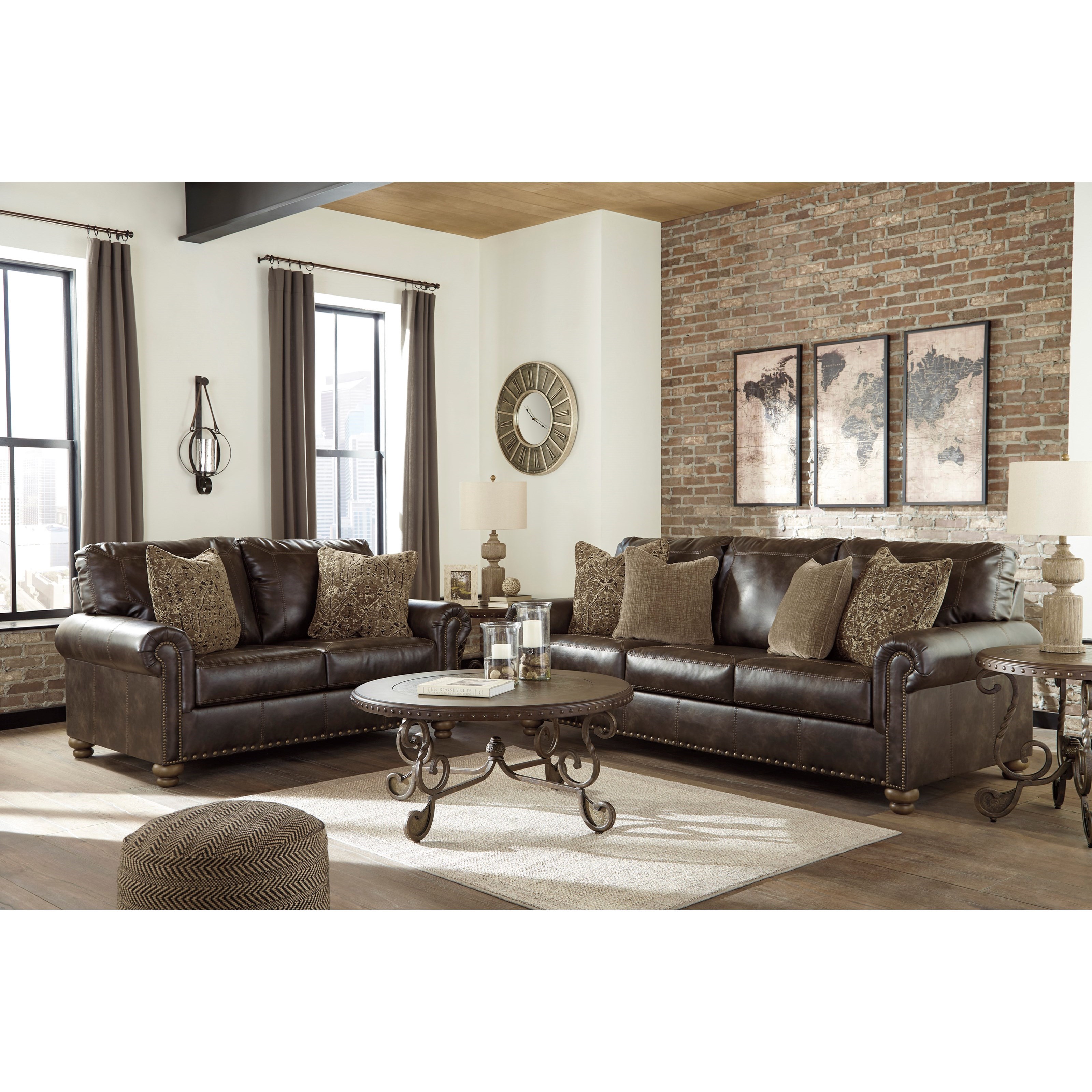Signature Nicorvo Traditional Queen Sofa Sleeper with Nailhead