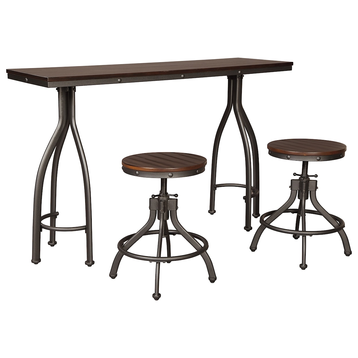 Signature Design by Ashley Furniture Odium 3-Piece Rectangular Counter Table Set