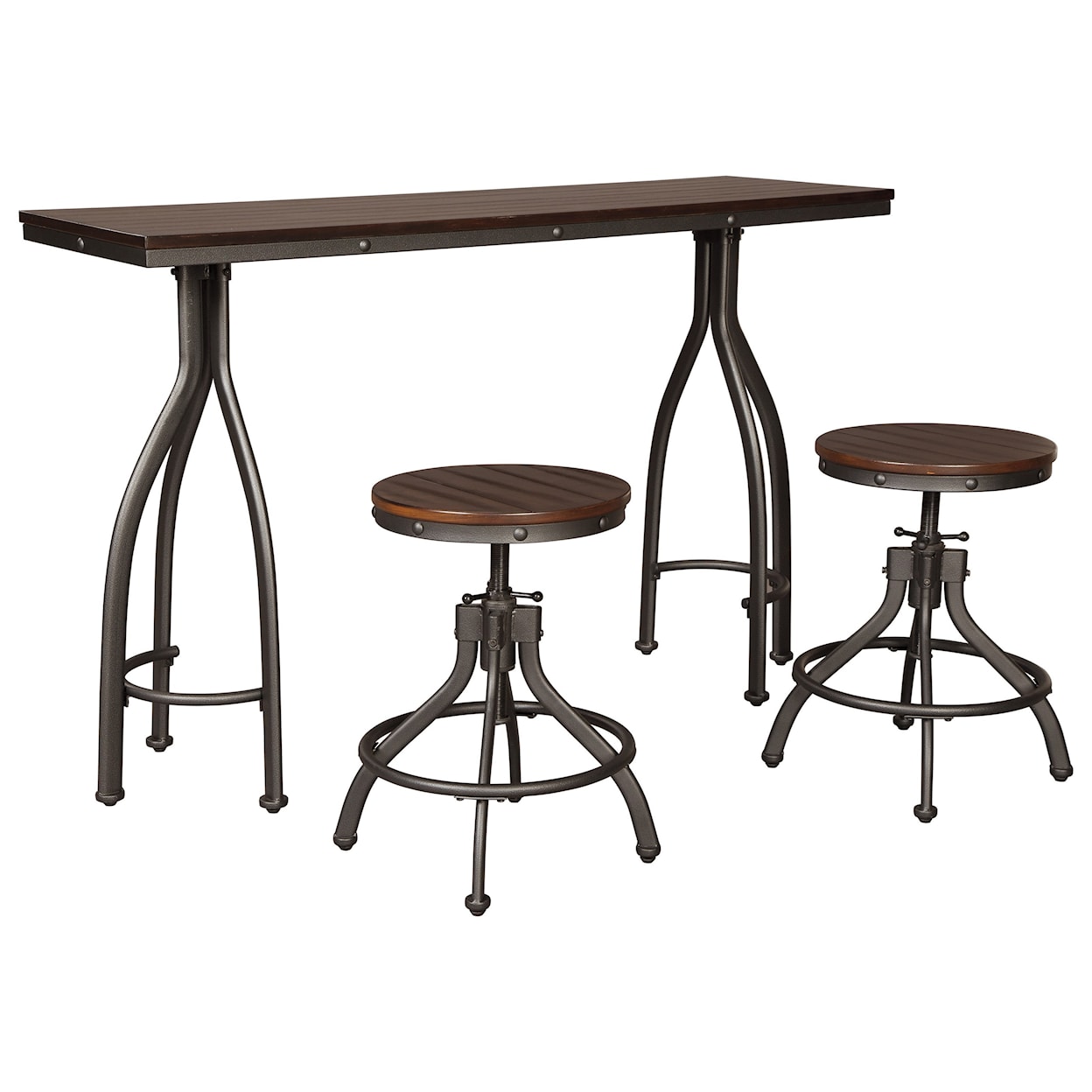 Ashley Signature Design Odium 3-Piece Rectangular Counter Table Set