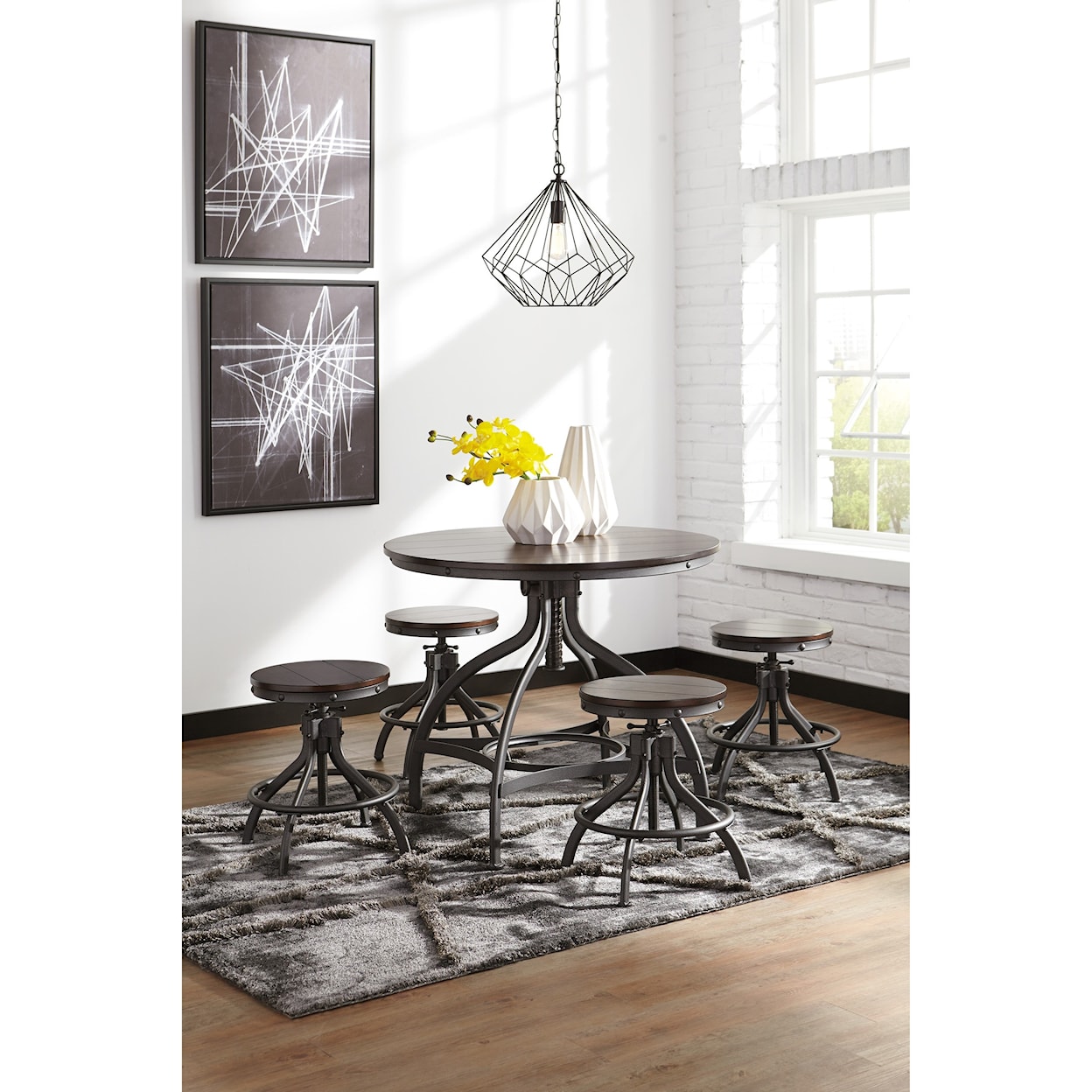 Ashley Furniture Signature Design Odium 5-Piece Dining Room Counter Table Set