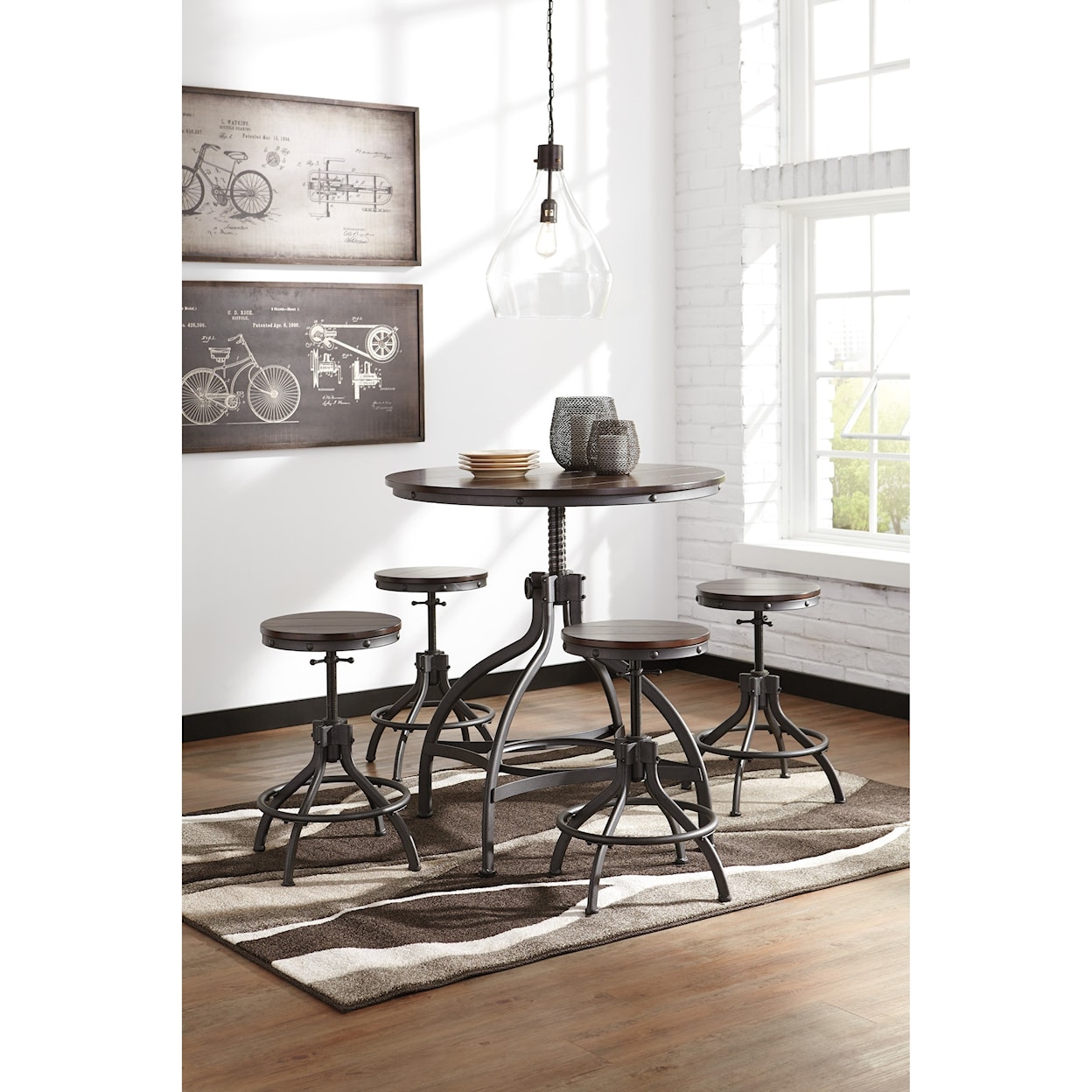 Ashley Furniture Signature Design Odium 5-Piece Dining Room Counter Table Set