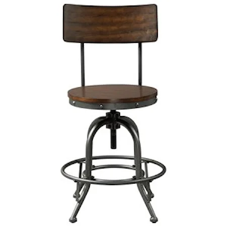 Industrial Counter Height Adjustable Height Swivel Barstool