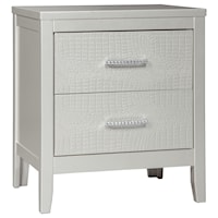 Glam 2-Drawer Nightstand with Faux Crystal Drawer Pulls