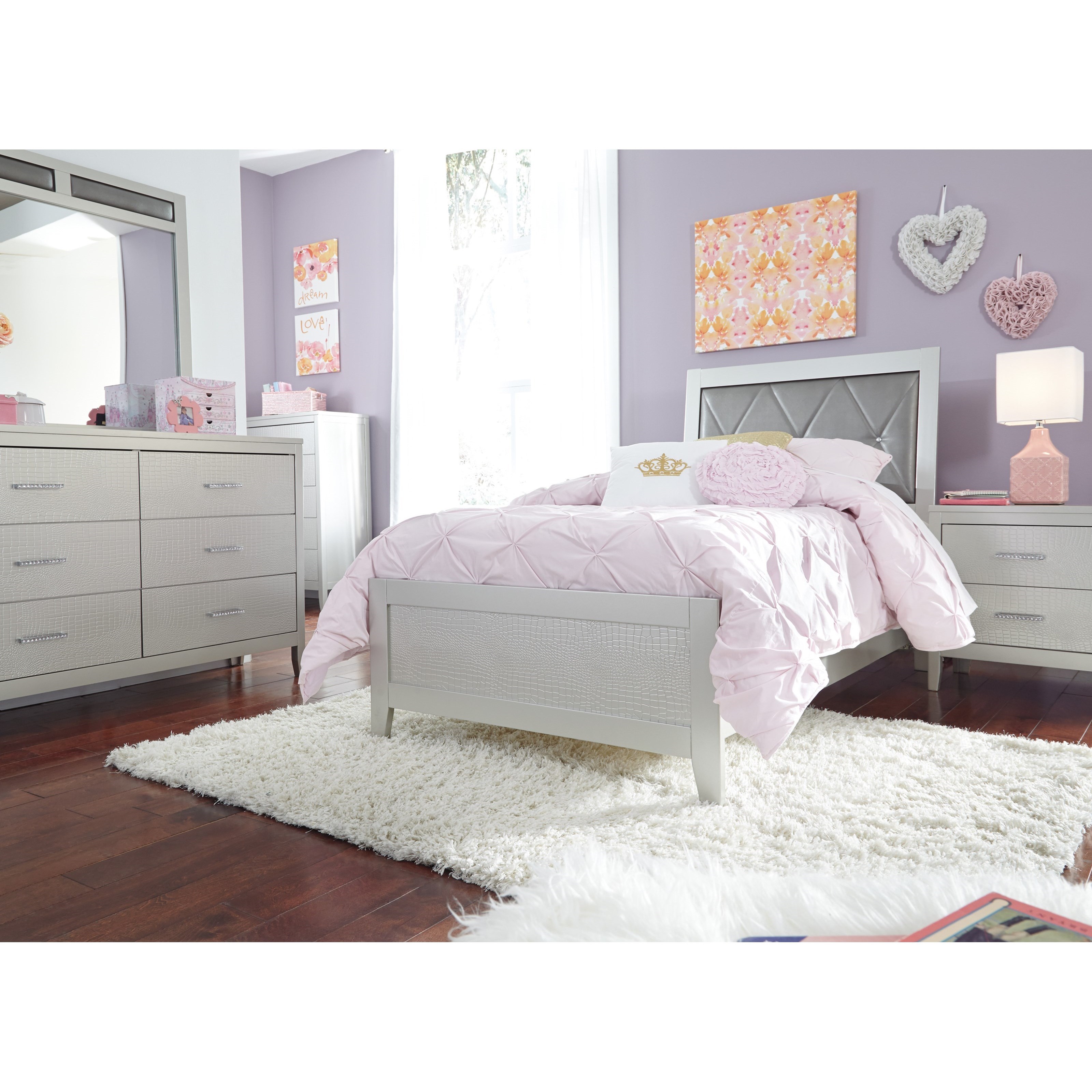 Signature Design by Ashley Olivet B560 92 Glam 2 Drawer Nightstand
