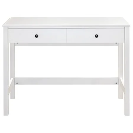 White Finish Home Office Small Desk with Drawer