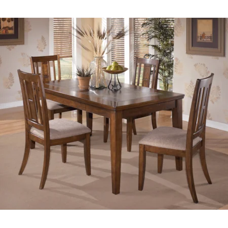 5-Piece Rustic Rectangular Dining Table Set