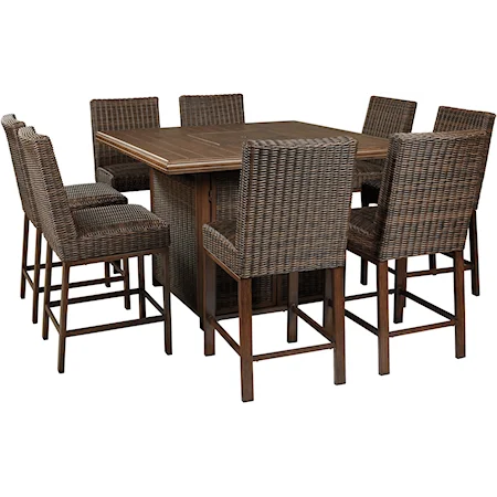 9 Piece Outdoor Firepit Table Set