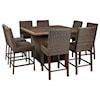 Signature Design Paradise Trail 9 Piece Outdoor Firepit Table Set