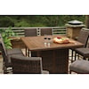 Ashley Furniture Signature Design Paradise Trail Square Bar Table with Fire Pit