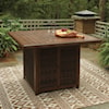 Ashley Furniture Signature Design Paradise Trail Square Bar Table with Fire Pit