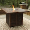 Signature Design by Ashley Paradise Trail Square Bar Table with Fire Pit