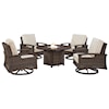 Ashley Signature Design Paradise Trail Outdoor Fire Pit Table Set