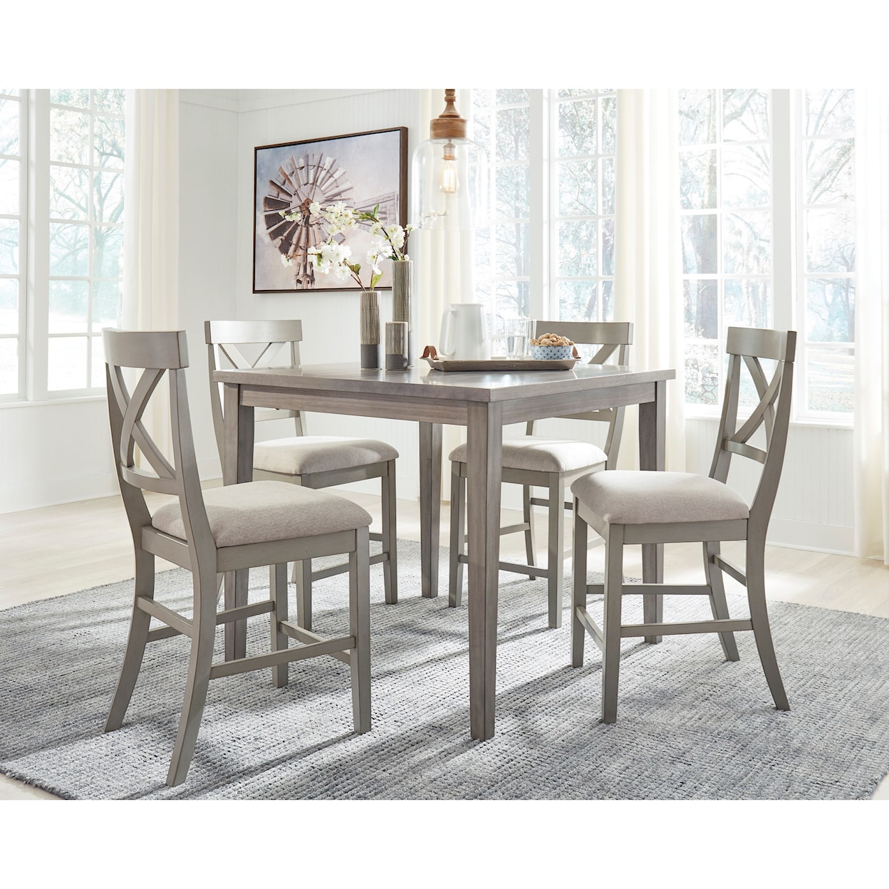 Signature Design by Ashley Parellen 5-Piece Counter Table and Chair Set