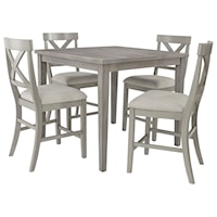 Casual 5-Piece Counter Table and Chair Set