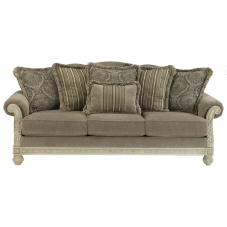 Traditional Roll Arm Sofa