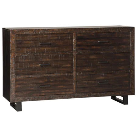 Rustic Dresser with Metal Sled Legs