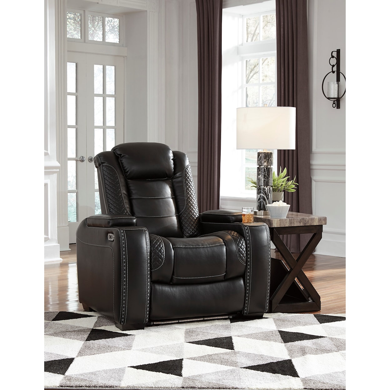 Signature Design Party Time Power Recliner with Adjustable Headrest