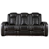 Signature Design by Ashley Party Time Power Reclining Sofa w/ Adjustable Headrests