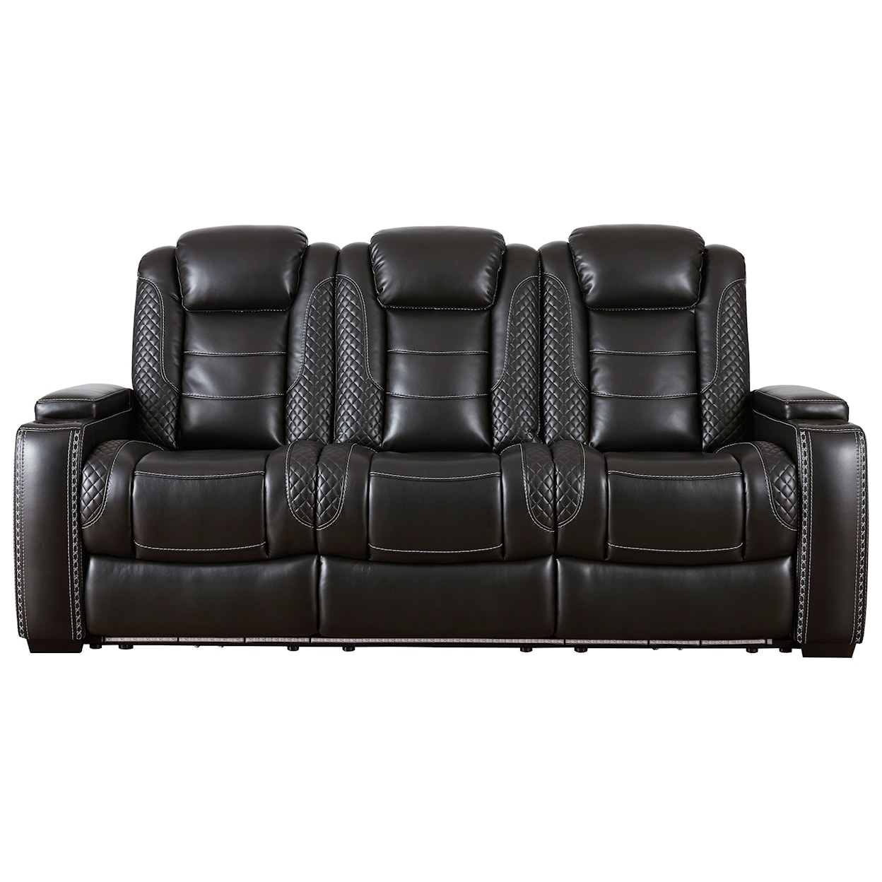 Signature Design Party Time Power Reclining Sofa w/ Adjustable Headrests